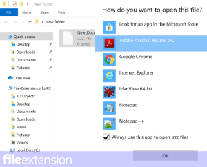 Associate software with W2ENT file on Windows