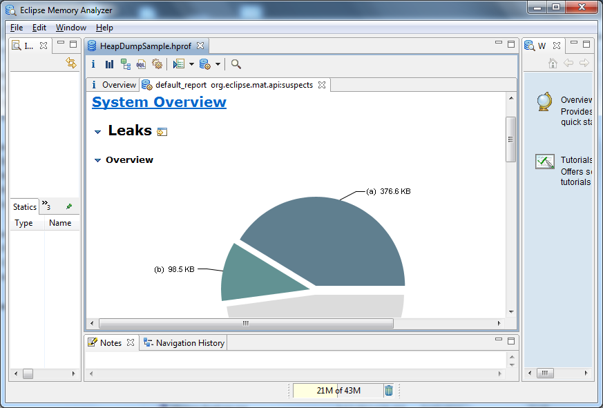 Eclipse Memory Analyzer información básica y extensiones de archivo
