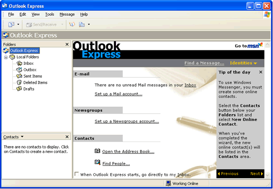 runasxp outlook express or thunderbird