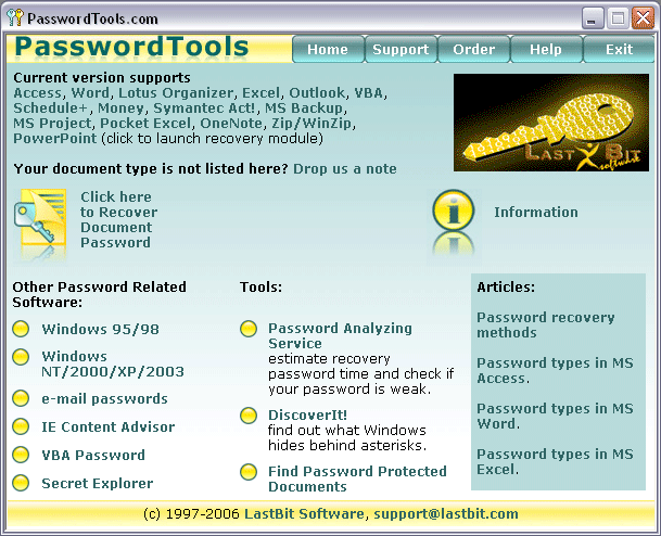 Password programs. Lotus Organizer. Recowererid password Tools.